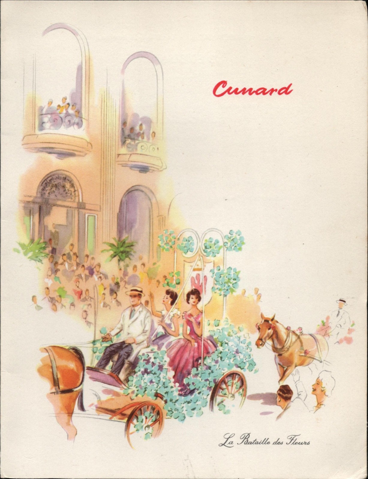 1962 Sept 3rd CUNARD LINE British cruise ship luncheon menu R.M.S. MAURETANIA