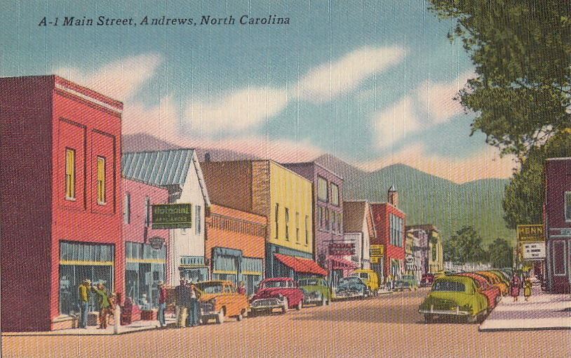 Postcard A-1 Main Street Andrews NC 