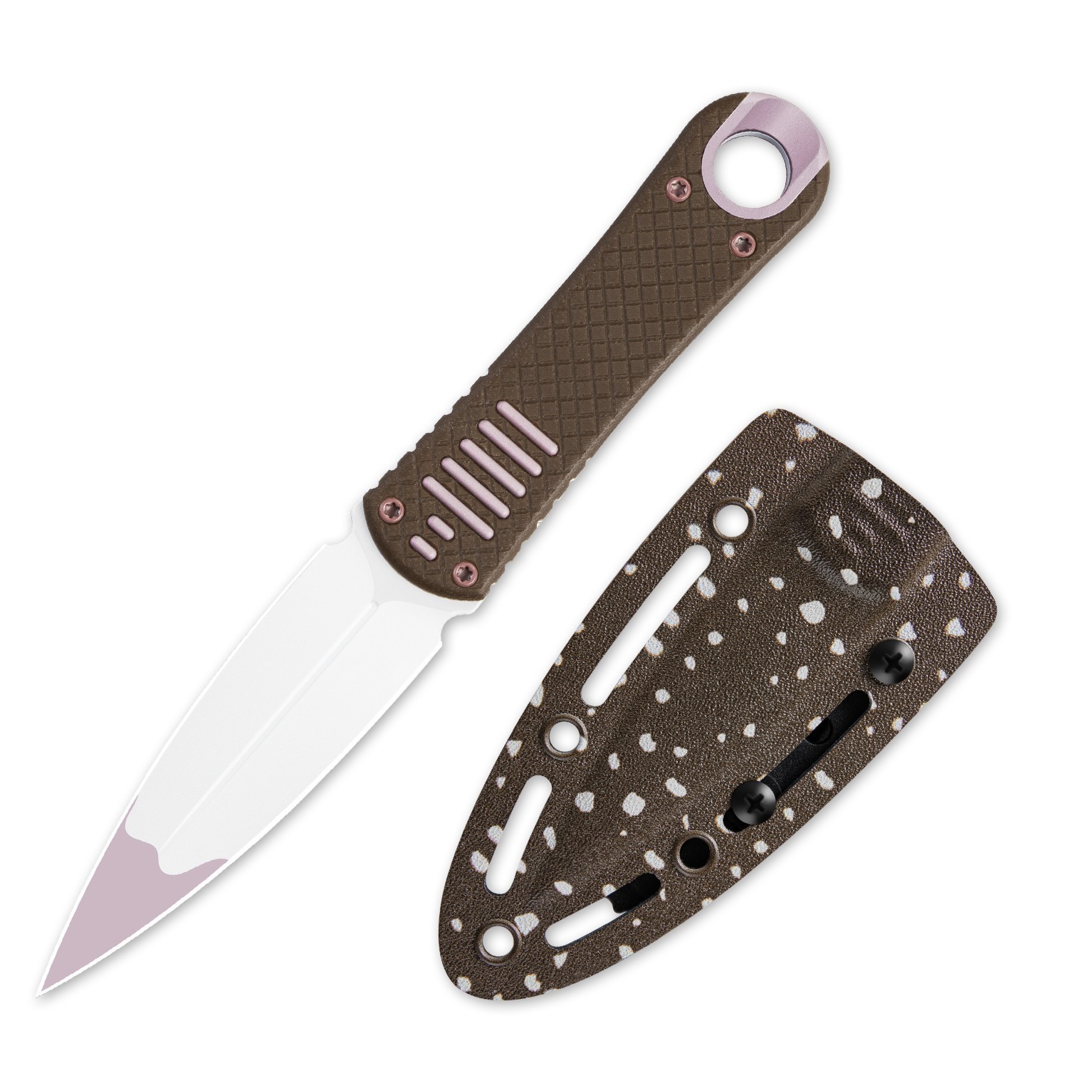 Kizer Hidden Agenda Fixed Knife AEB-L Blade G10 & Aluminum Handle+ Sheath 1083A4