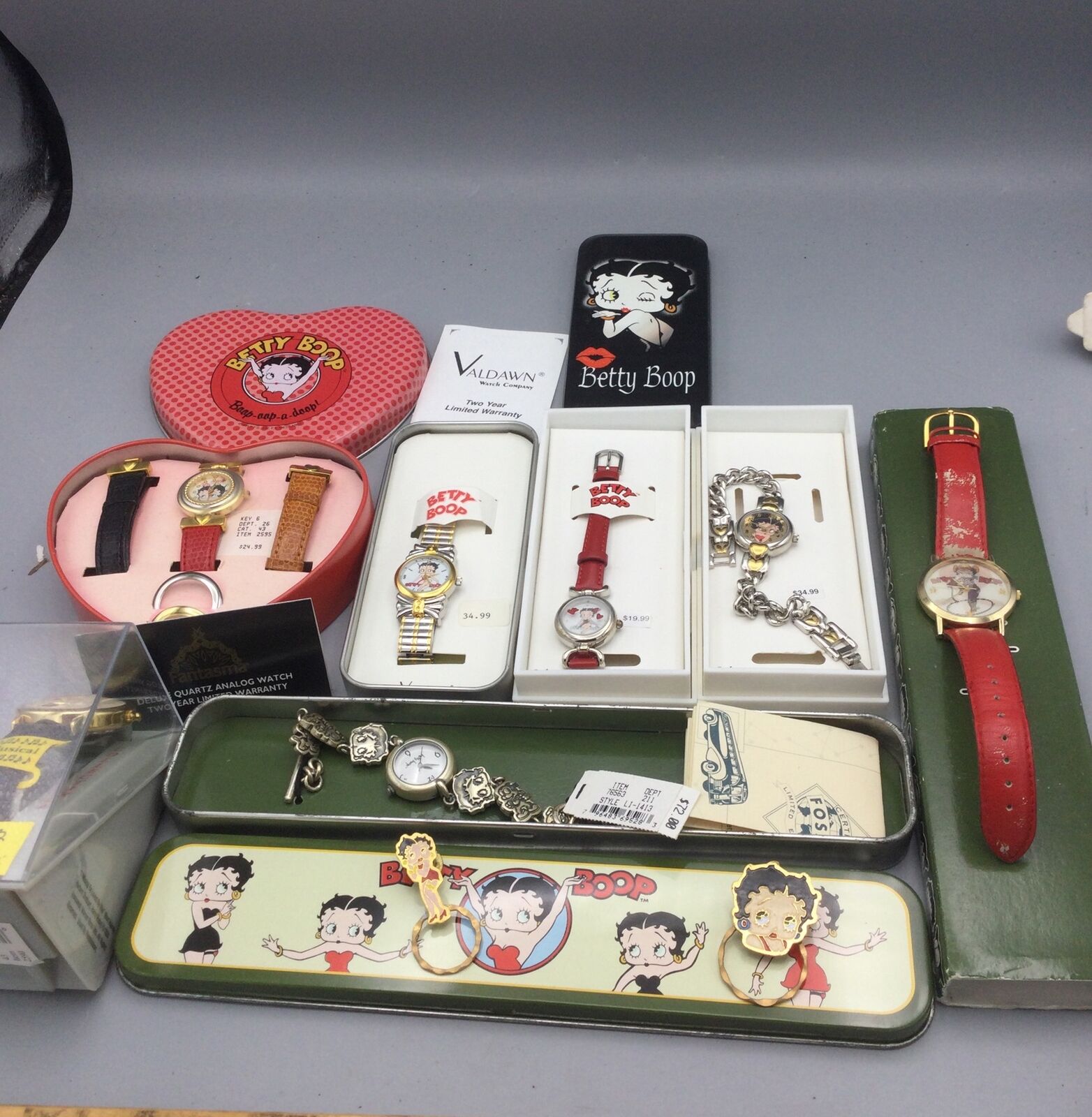 Betty Boop Watch Lot Which Includes Fossil Watch Never Worn…..