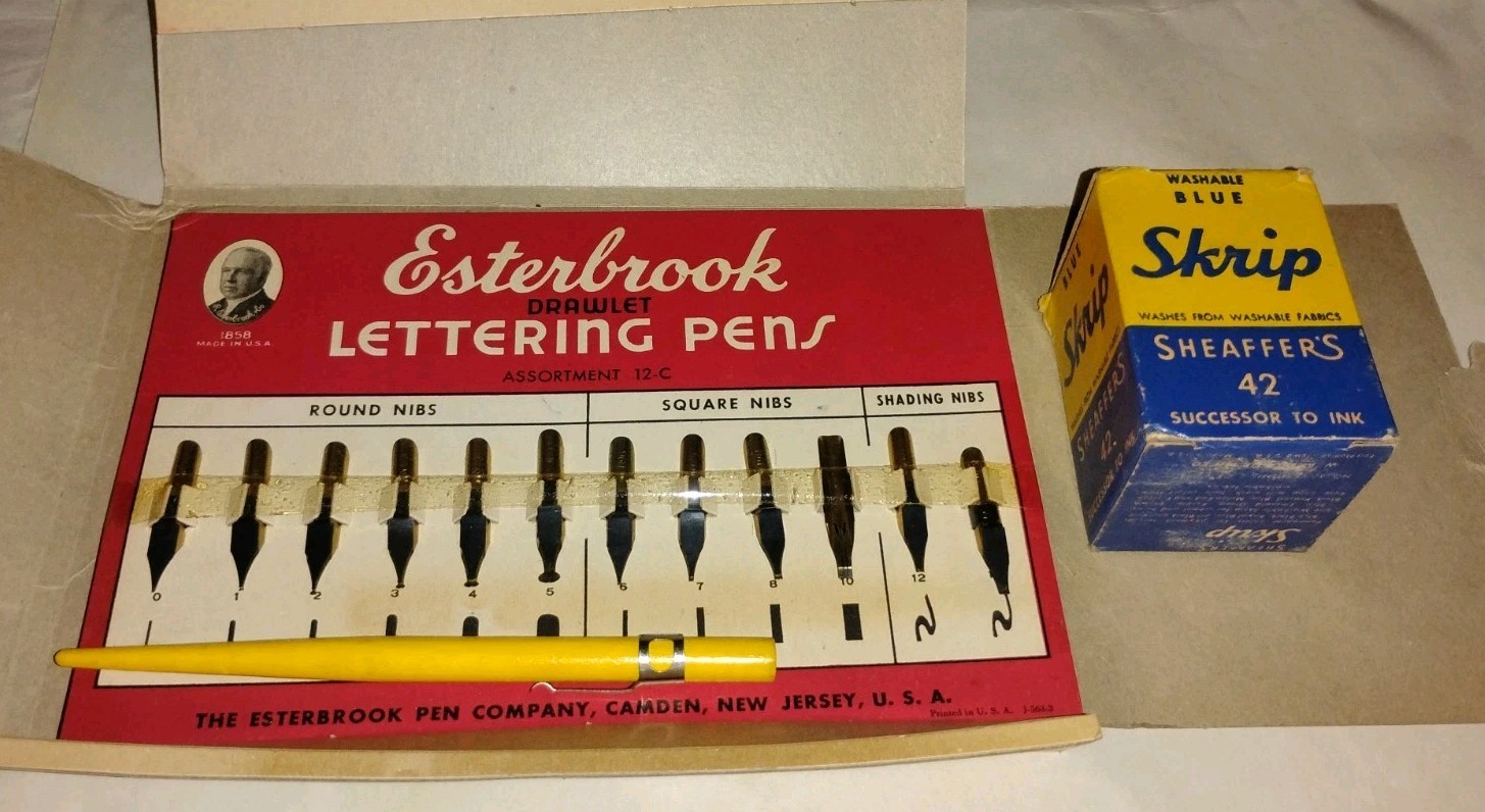 Antique Esterbrook Pen Co Fountain Lettering Pen Salesman Sample Envelope 12-C