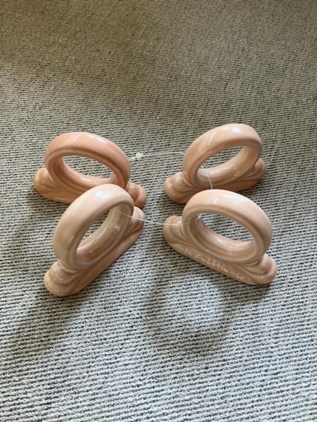 VINTAGE FIESTA Napkin Rings Apricot/Peach Homer Laughlin -with original 1991 tag