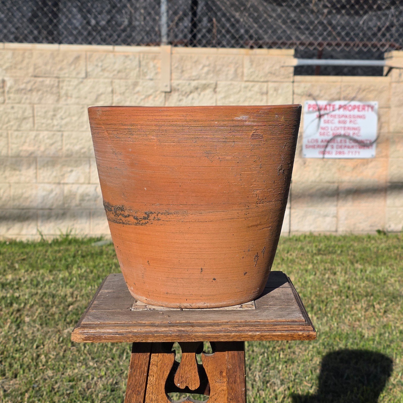 Vintage PMDI Terracotta Pot Ribbed Pottery Mfg Mexico Heavy Clay Planter 11\ Vintage PMDI Terracotta Pot Ribbed Pottery Mfg Mexico Heavy Clay Planter 11\