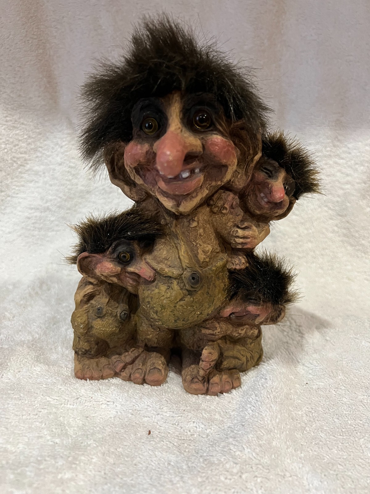 Vintage NyForm Troll Dad with 3 Kids Figurine #267 Norway Folk Art Collectible Vintage NyForm Troll Dad with 3 Kids Figurine #267 Norway Folk Art Collectible