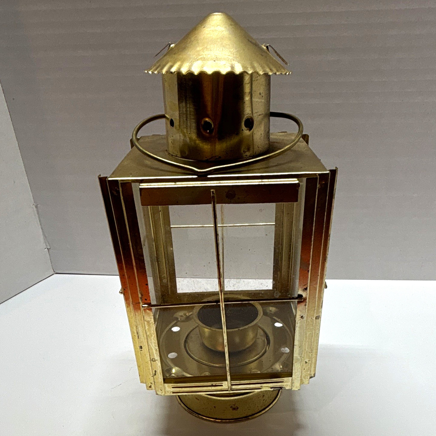Vintage Nautical Brass Cargo Ship Lantern - Great Britain 1939 Style