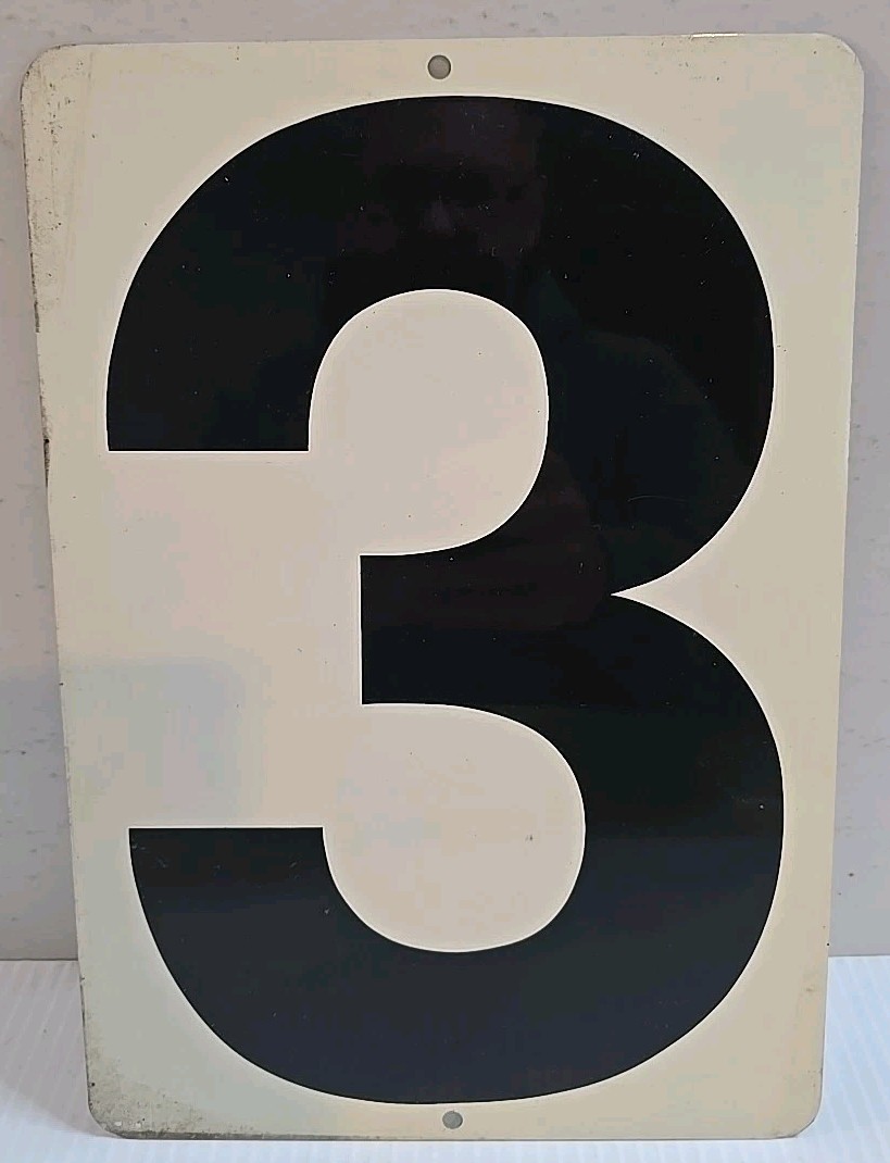 Vintage Gas Station Metal Number Sign Double Sided 3 & 0. 11.5” X 8” Vintage Gas Station Metal Number Sign Double Sided 3 & 0. 11.5” X 8”