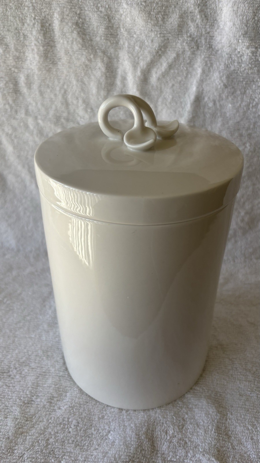 Martha Stewart Collection Exclusively for Macy’s White Lidded Canister w/Leaf