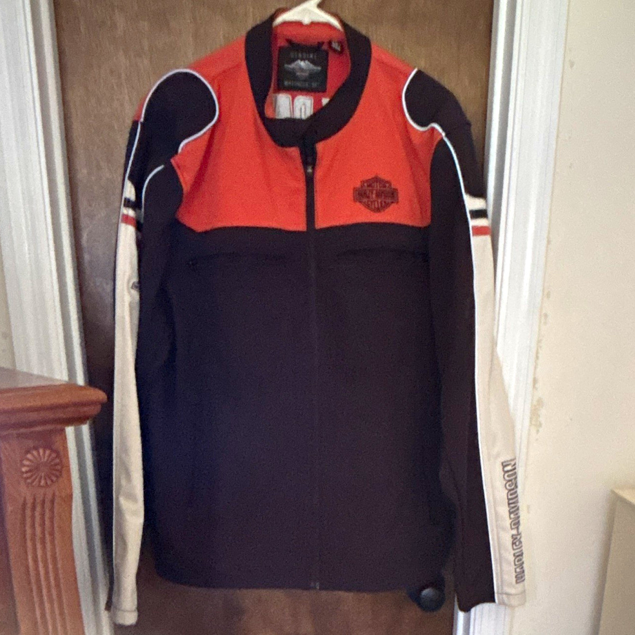 Harley-Davidson Genuine Motorclothes Full Zip Jacket Coat XL Black/Orange
