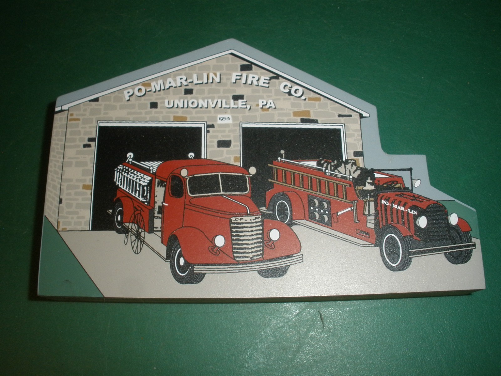 1999 Hometowne Collectibles Shelf Sitter Po-mar-lin Fire Company Unionville PA