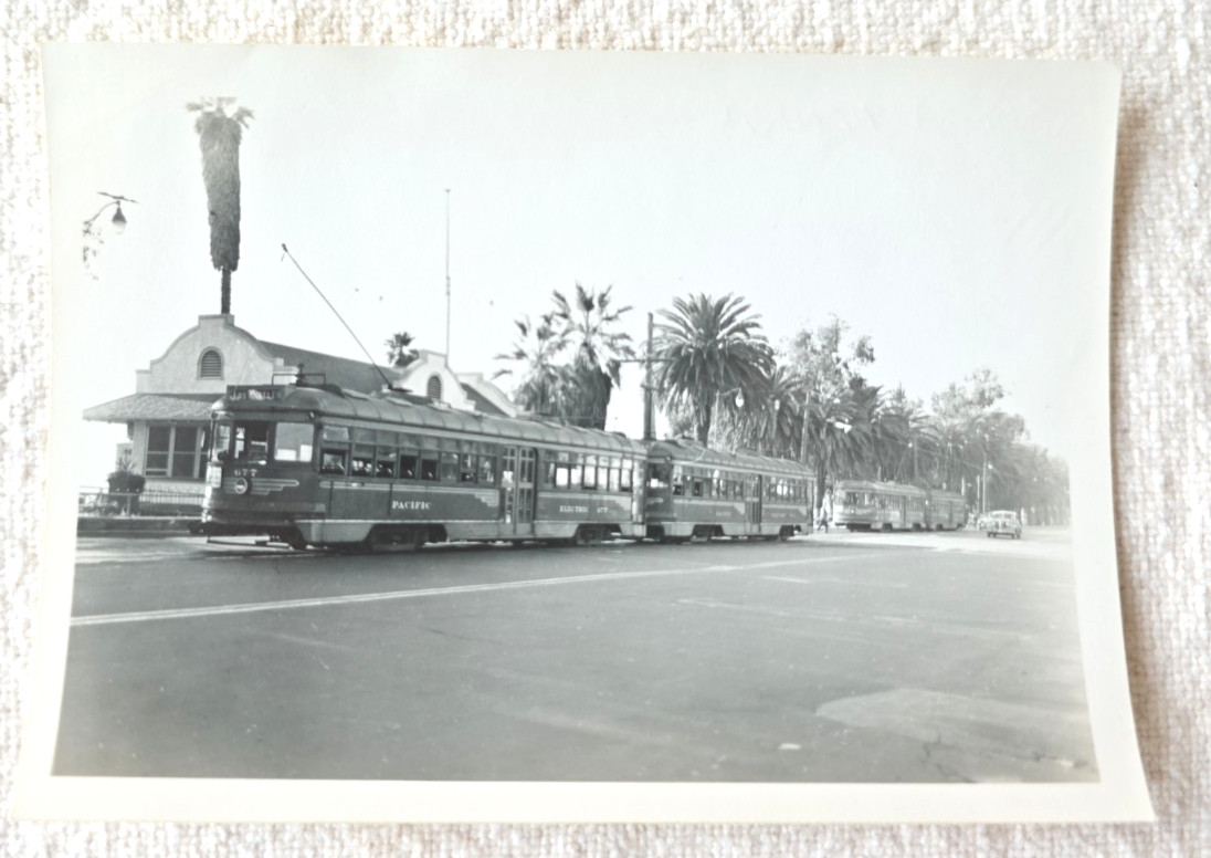 C. 1930s Pacific Electric Railway No. 677 Santa Monica Interurban Photo