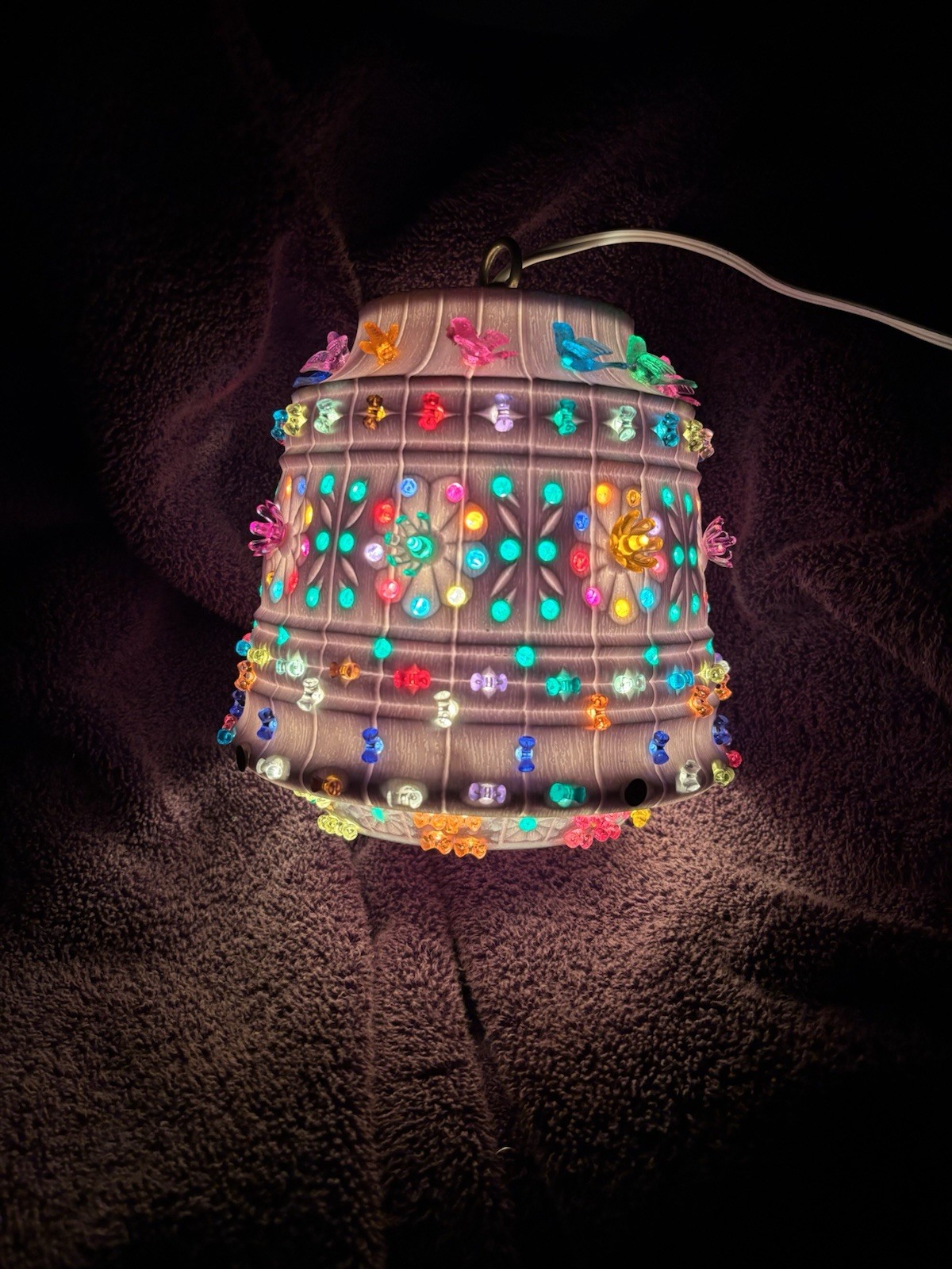 Vintage 1970’s Lawn ware Hanging Patio Lamp Very Nice 7-1/2” Tall