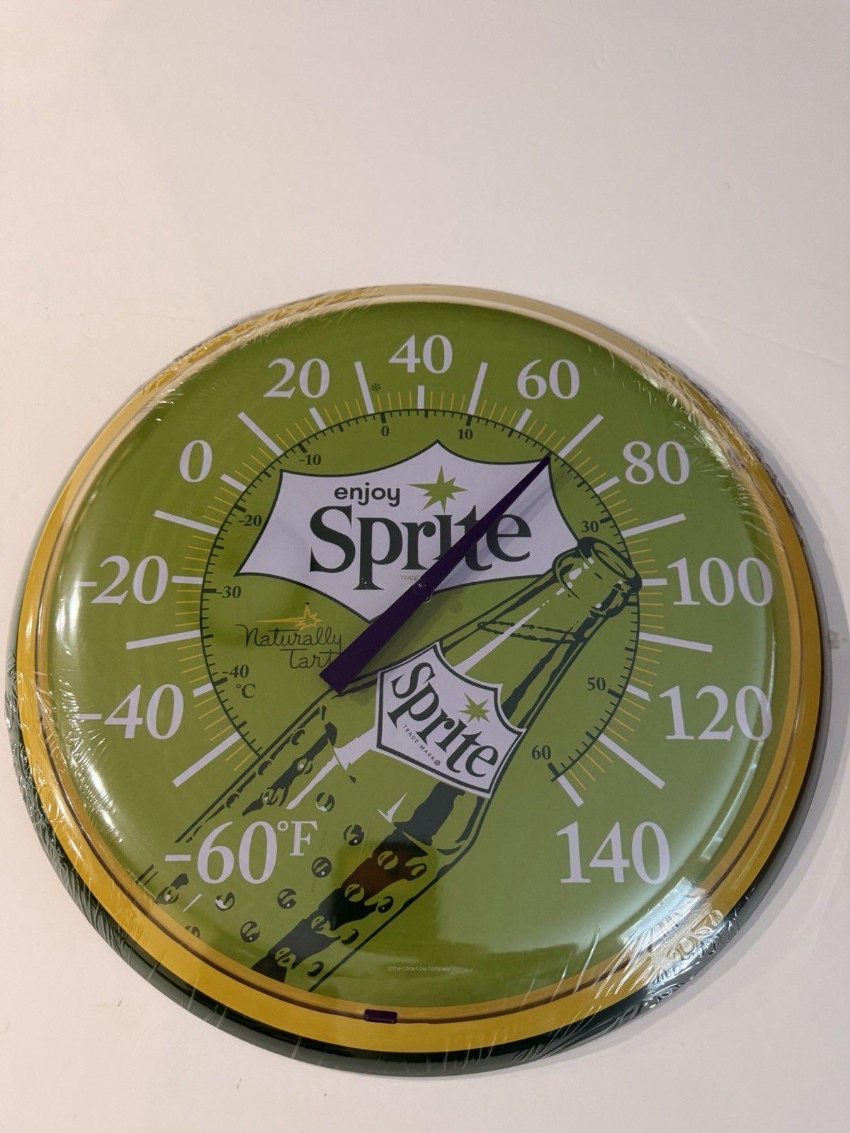Sprite Reproduction Round Metal Thermometer - Enjoy Sprite Naturally Tart