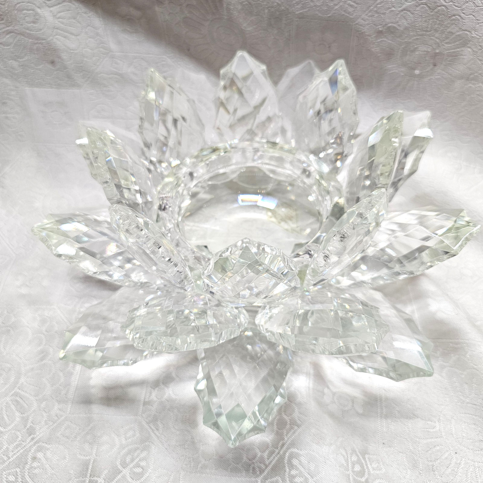 Godinger Shannon Crystal Lotus Pillar Candleholder 9\