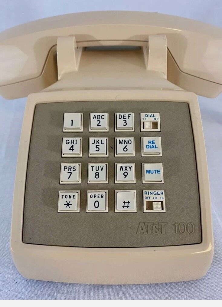 AT&T CS 2500 DMGF home telephone vintage tan push button