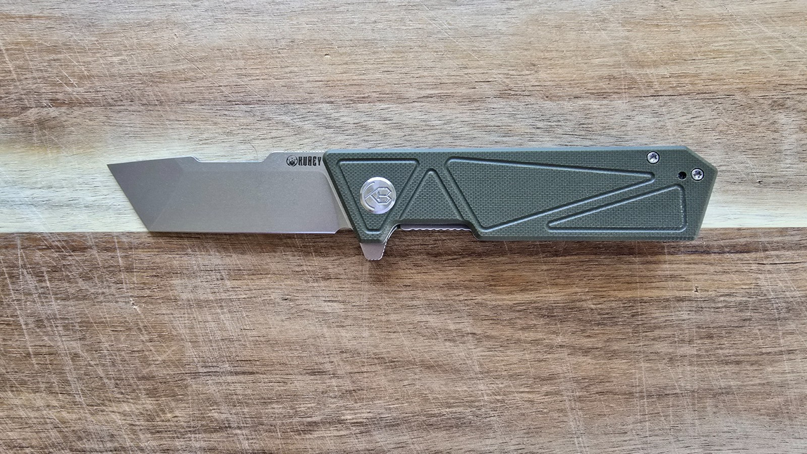 Kubey Avenger Green G10 D2 Tanto Style Blade ku104b
