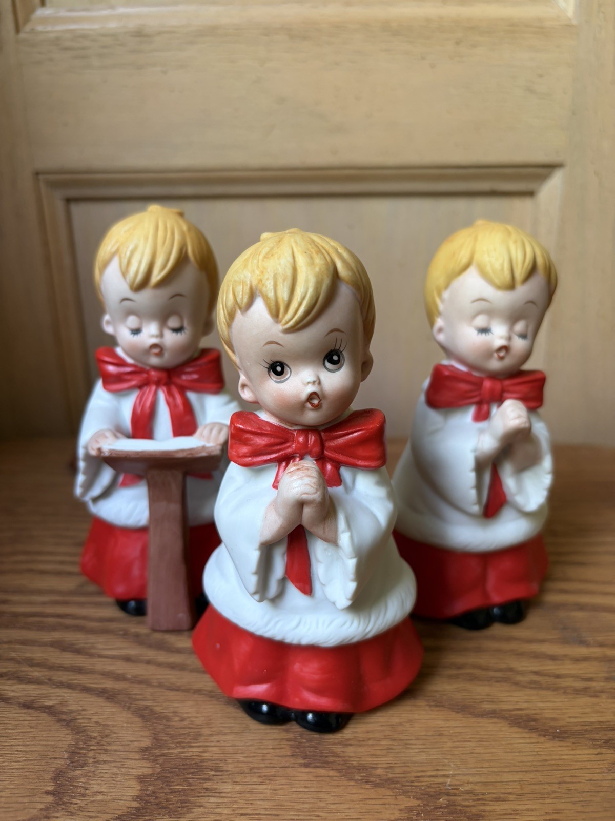 Vintage HOMCO Christmas Choir Boys Singing Carolers Kids Set of 3 MCM