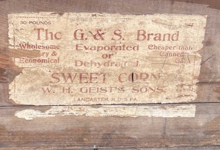 Antique W.H. Geist’s Sons G&S Sweet Corn Crate Lancaster PA Original Label