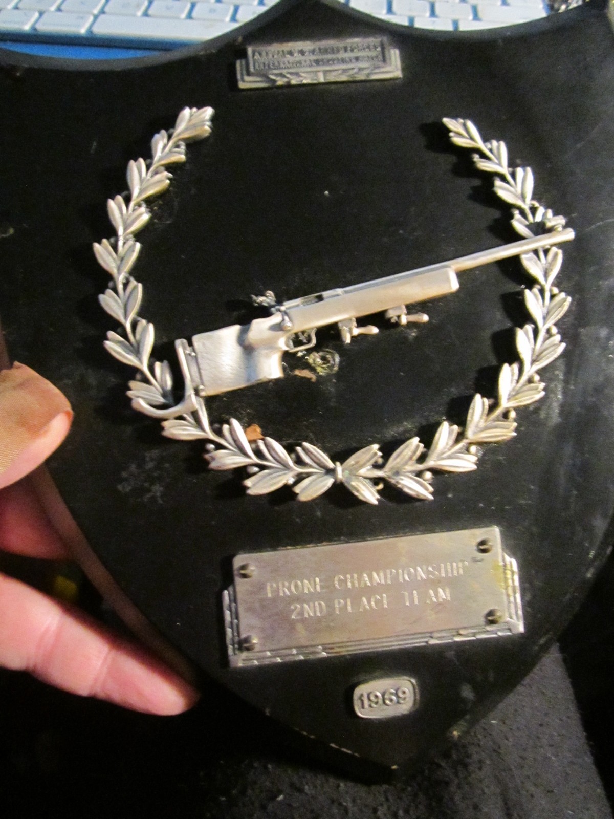 1969 U.S. ARMED FORCES SHOOTING MATCH PLAQUE - PRONE CHAMPIONSHIP 2ND PLACE TEAM