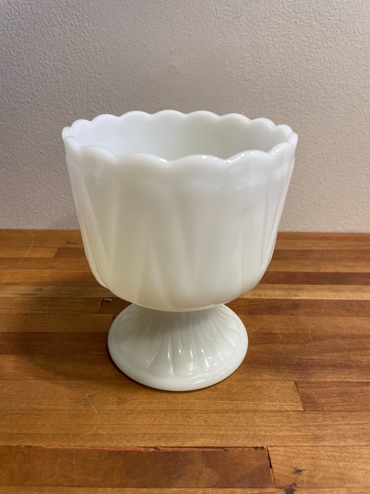 Vintage Milk Glass Compote Pedestal Vase