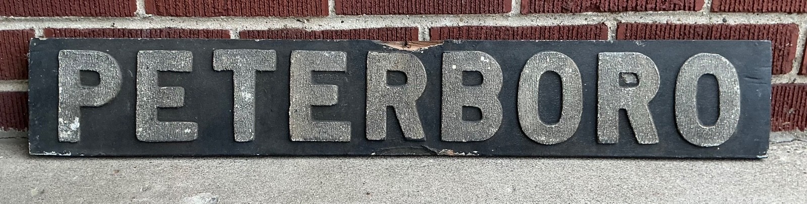 Old 1920s Detroit City Wood PETERBORO Traffic Street Road Sign Chinatown Cass