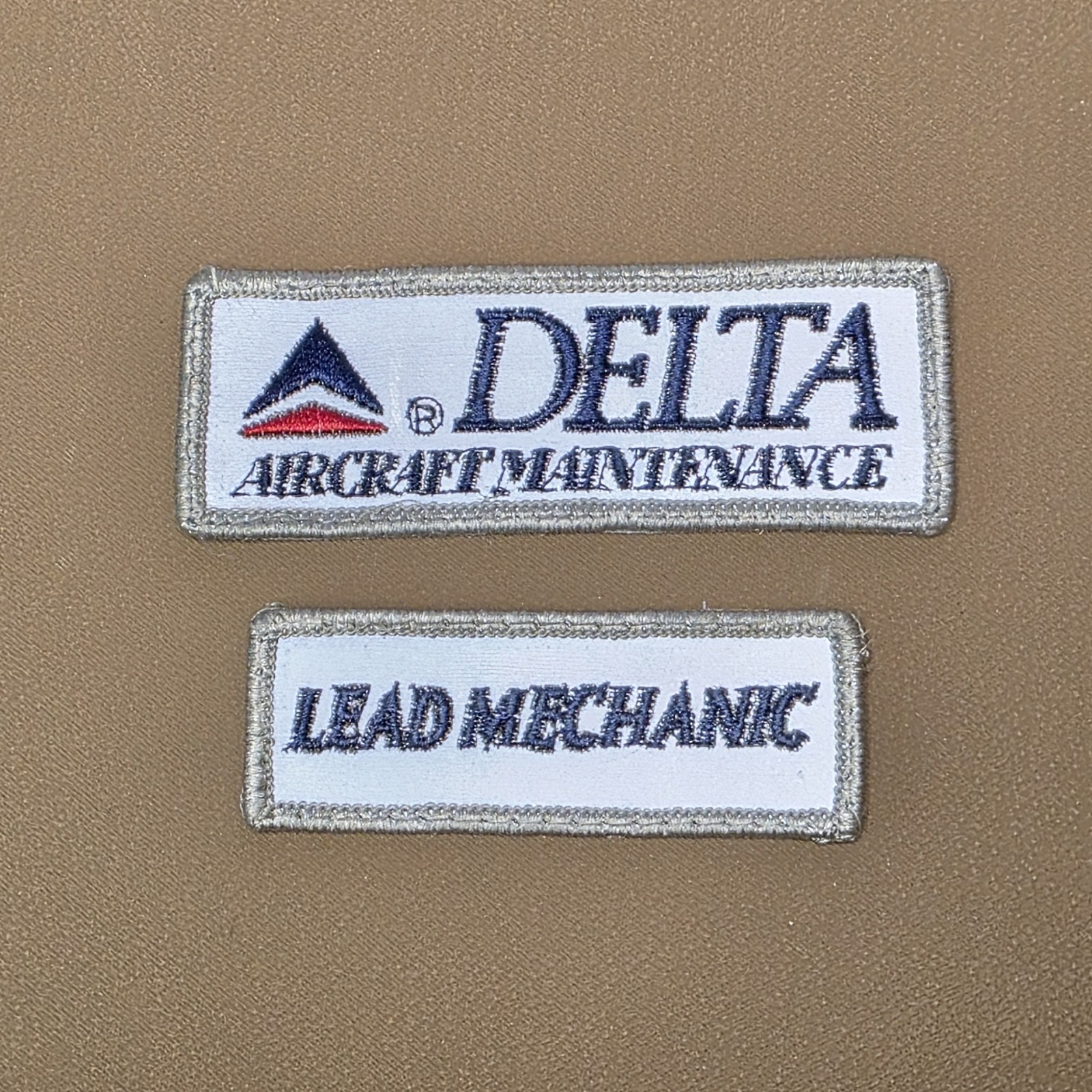Vintage DELTA AIR LINES Aircraft Maintenance And Lead Mechanic Uniform Patches