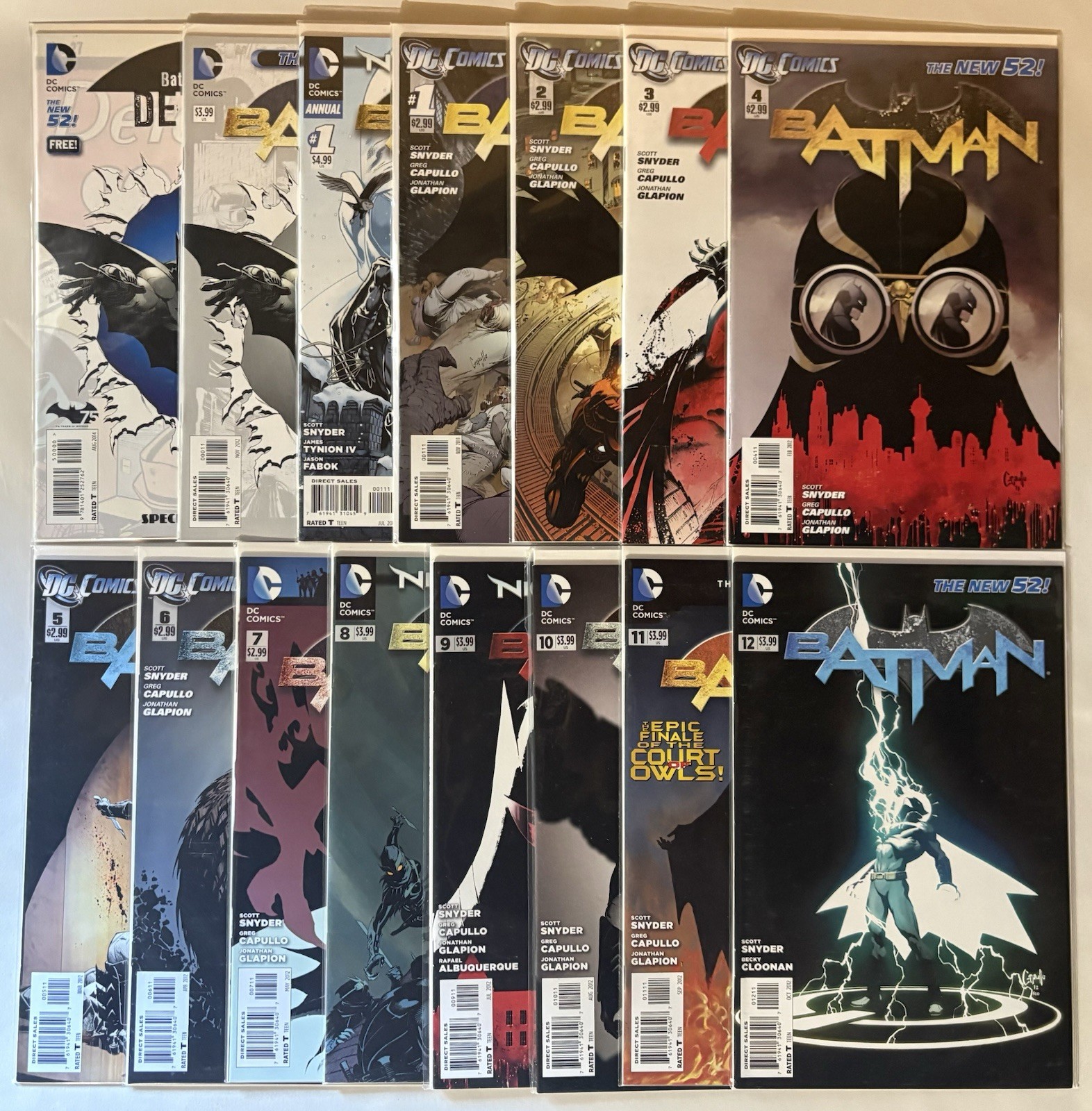 BATMAN NEW 52 - #0-12 First Court Of Owls + Annual & Detective Comics #0 BATMAN NEW 52 - #0-12 First Court Of Owls + Annual & Detective Comics #0