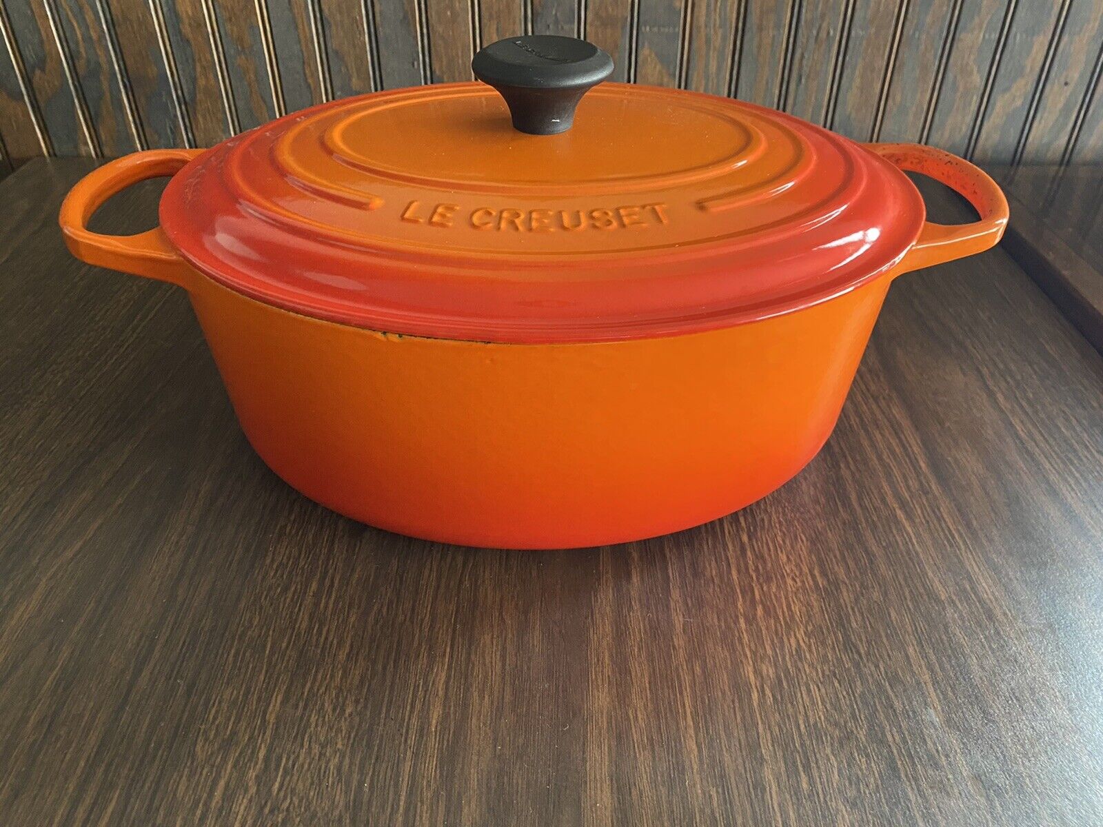 Le Creuset Enameled Cast Iron Dutch Oven Orange Red Ombre