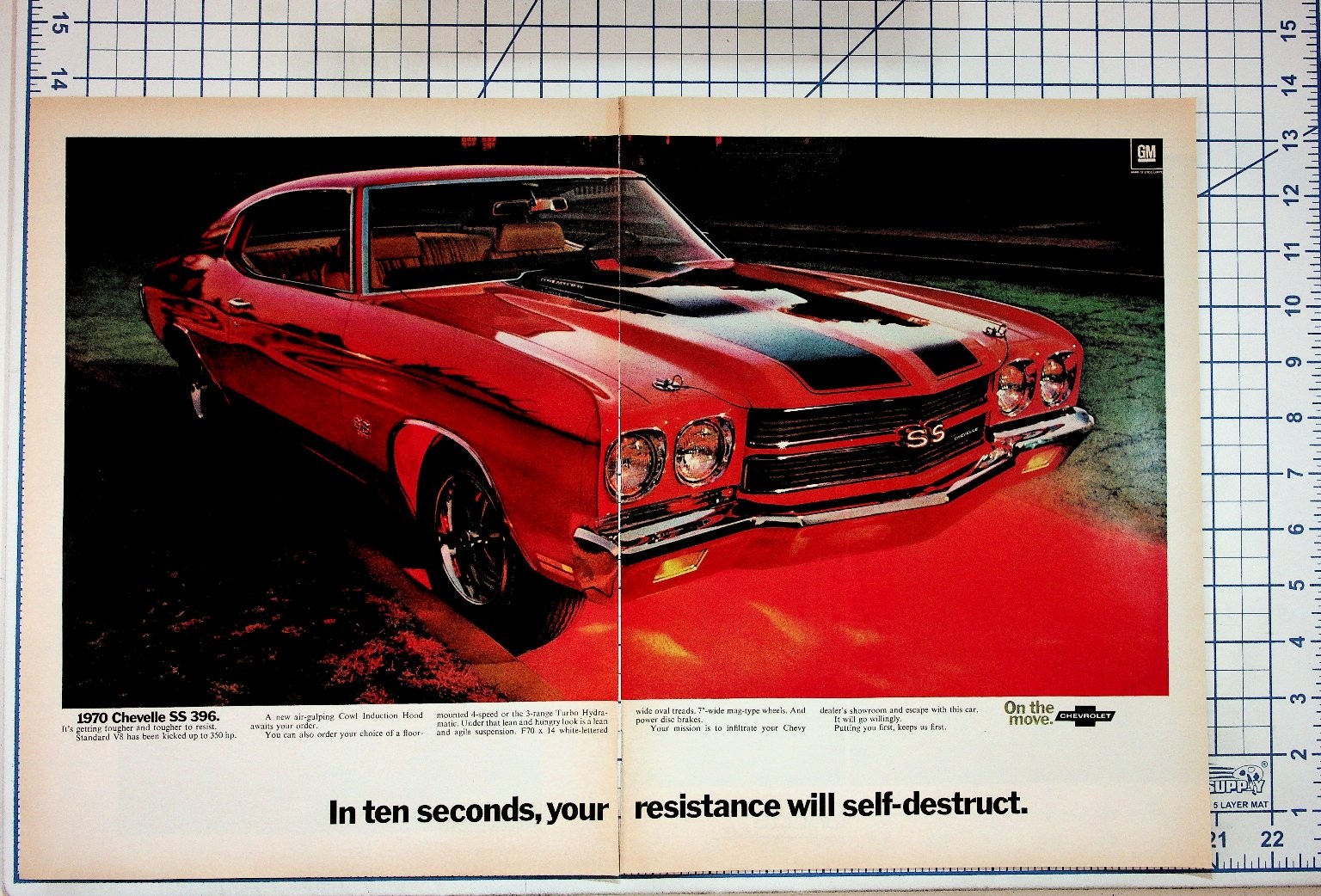 1970 Chevrolet Chevelle SS 396 Muscle Car Vintage Magazine Ad Original