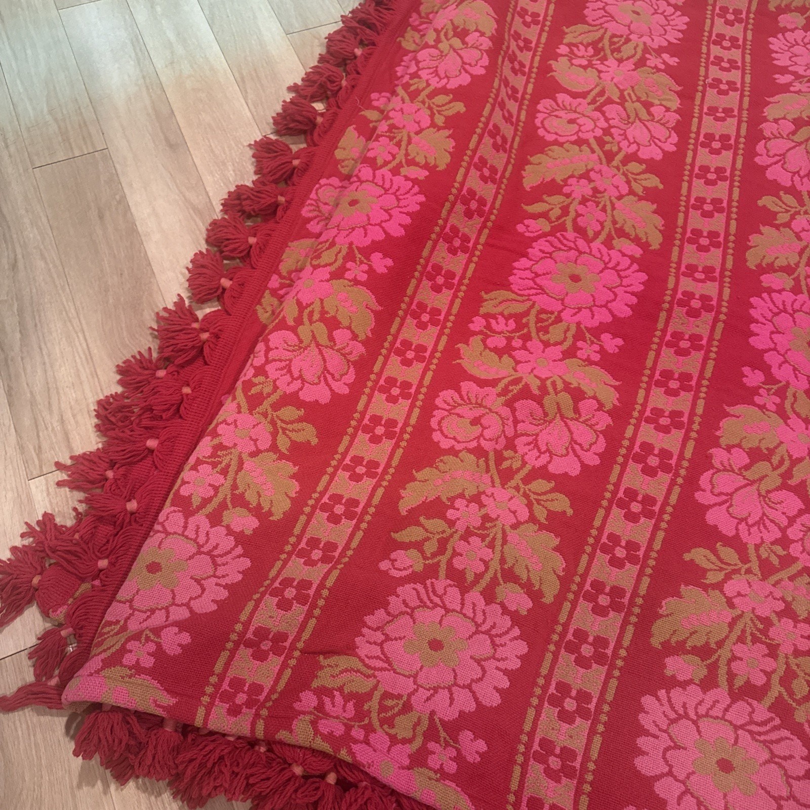 Bolis Old World Creation Amalfi Wool Blend King Bedspread Italy Perfect Vtg