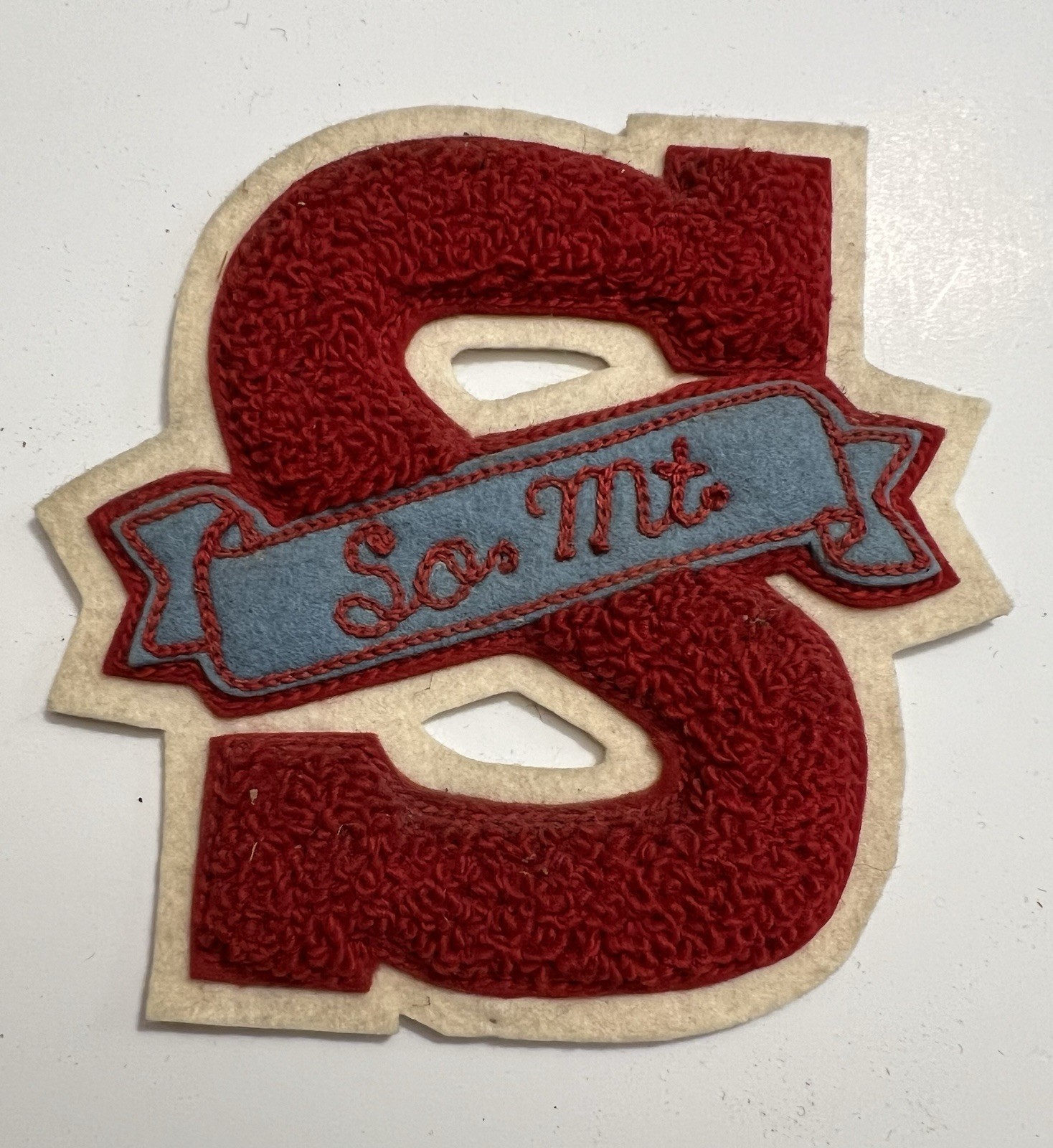 Vtg South Mountain High School Letterman Patch So. Mt. Red Chenille 5.5\