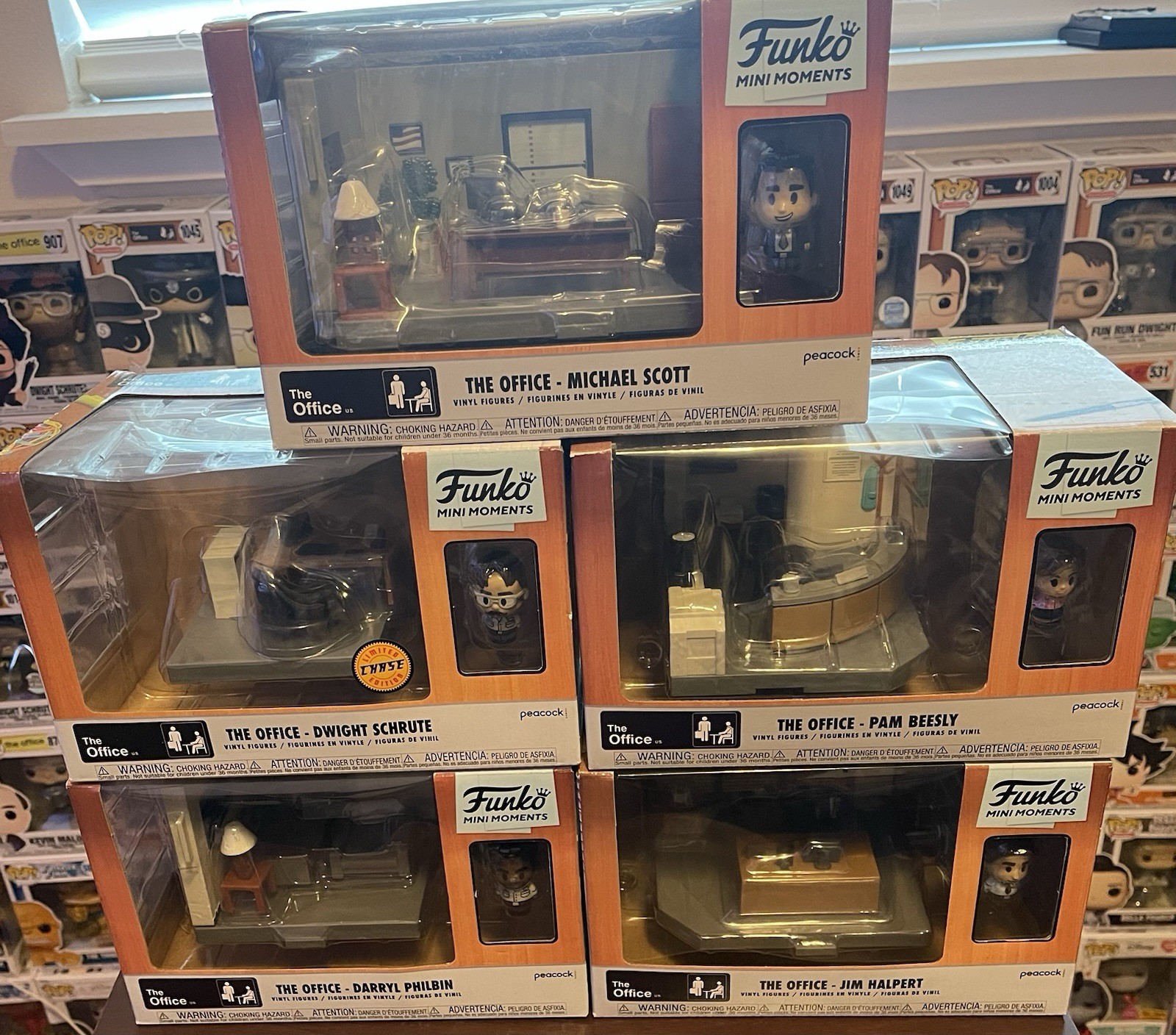 Funko Pop Mini Moments The Office Michael, Jim, Pam, Darryl And Dwight-Chase
