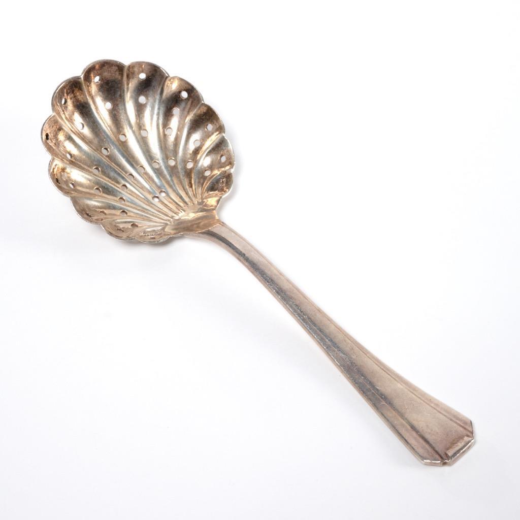 Ercuis Antique French Silver Plated Shell Bonbon Spoon 5.25\