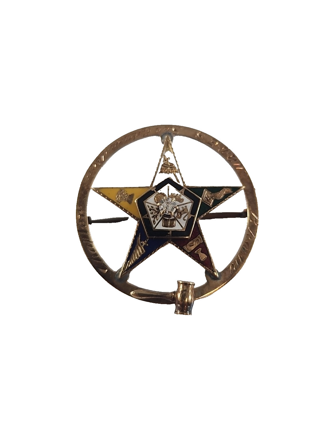 Order of the Eastern Star 1922 14K Gold Diamond Enamel Antique Riker Bros Order of the Eastern Star 1922 14K Gold Diamond Enamel Antique Riker Bros