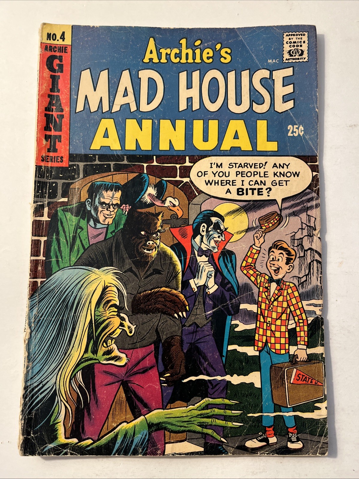 ARCHIE'S MAD HOUSE #4 1966-1967 Monster Cover Halloween GD- 1.8
