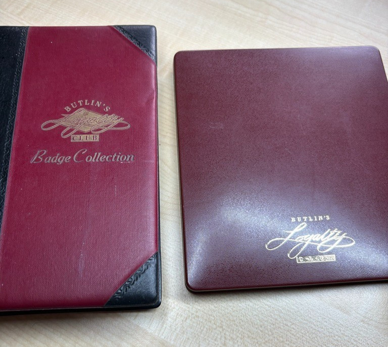 2 x Vintage Butlin\'s Loyalty Club Faux-Leather Effect Presentation Cases RARE EX