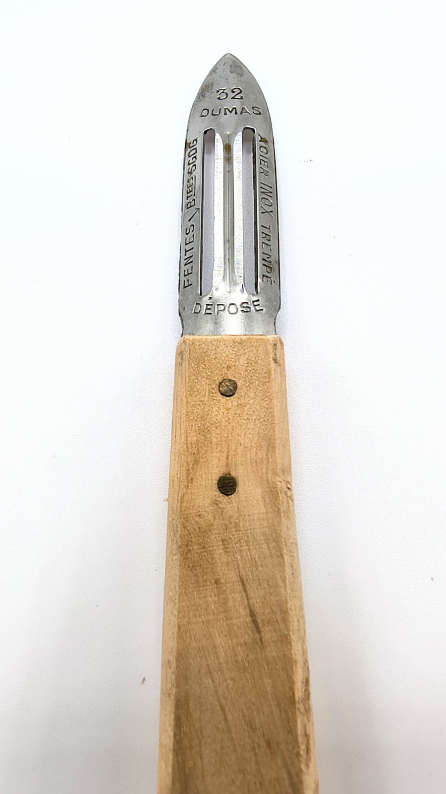 Vegetable Peeler Vintage French 32 Dumas  Slotted Stainless Steel Wood Handle