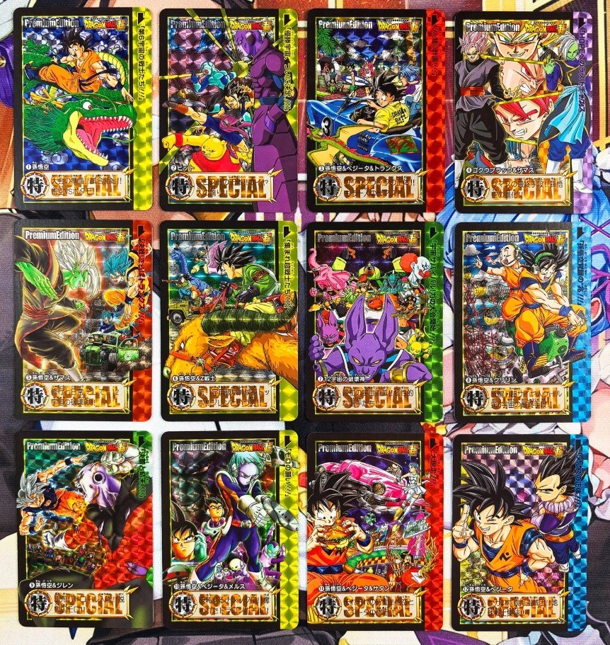 Dragon Ball LOT 12 CARDS DBZ PP bp VISUAL Carddass Hondan prism SUPER HEROES 