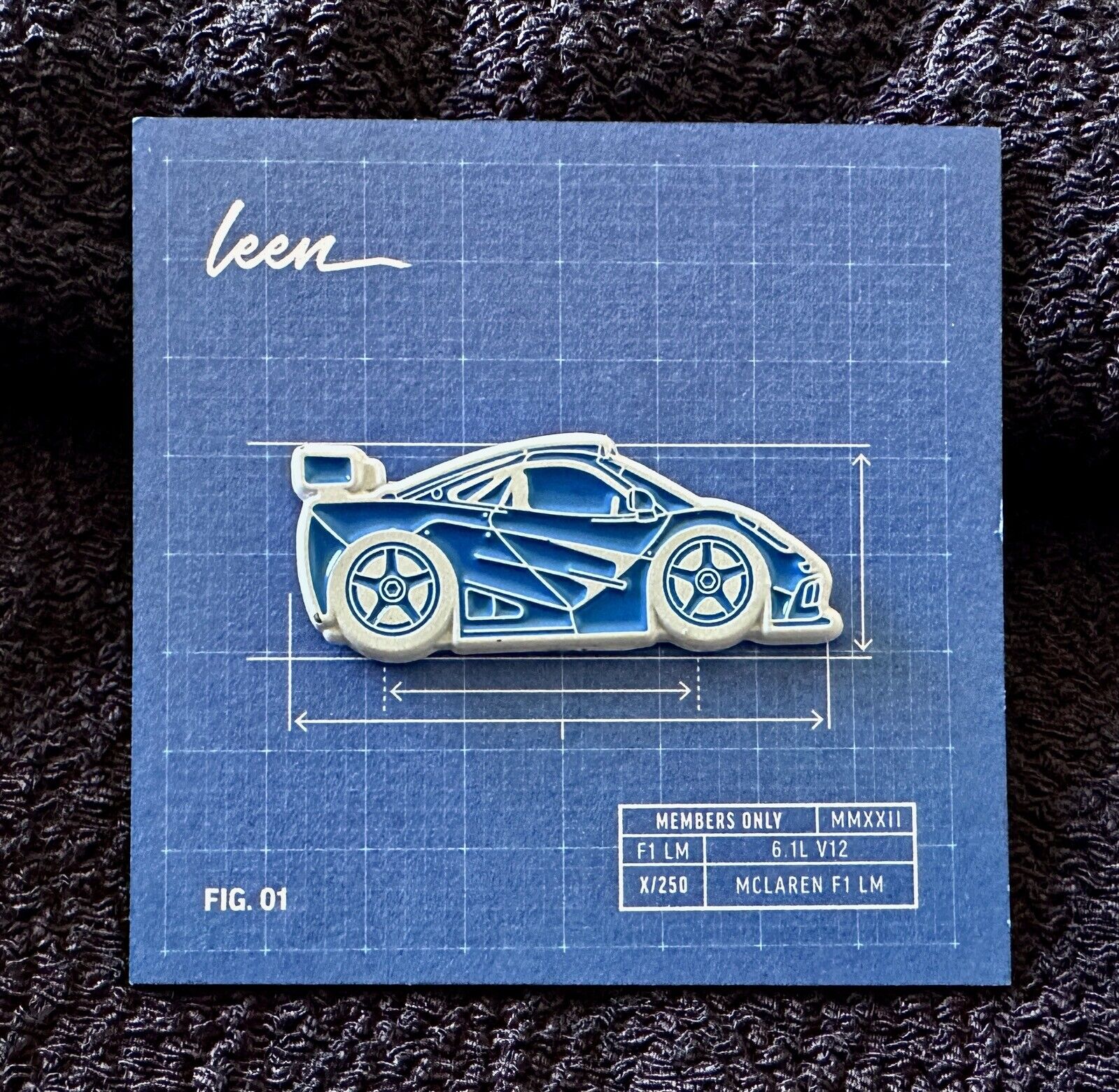 Leen Customs McLaren F1 LM Blueprint Pin Ltd Ed 125/250 SOLD OUT