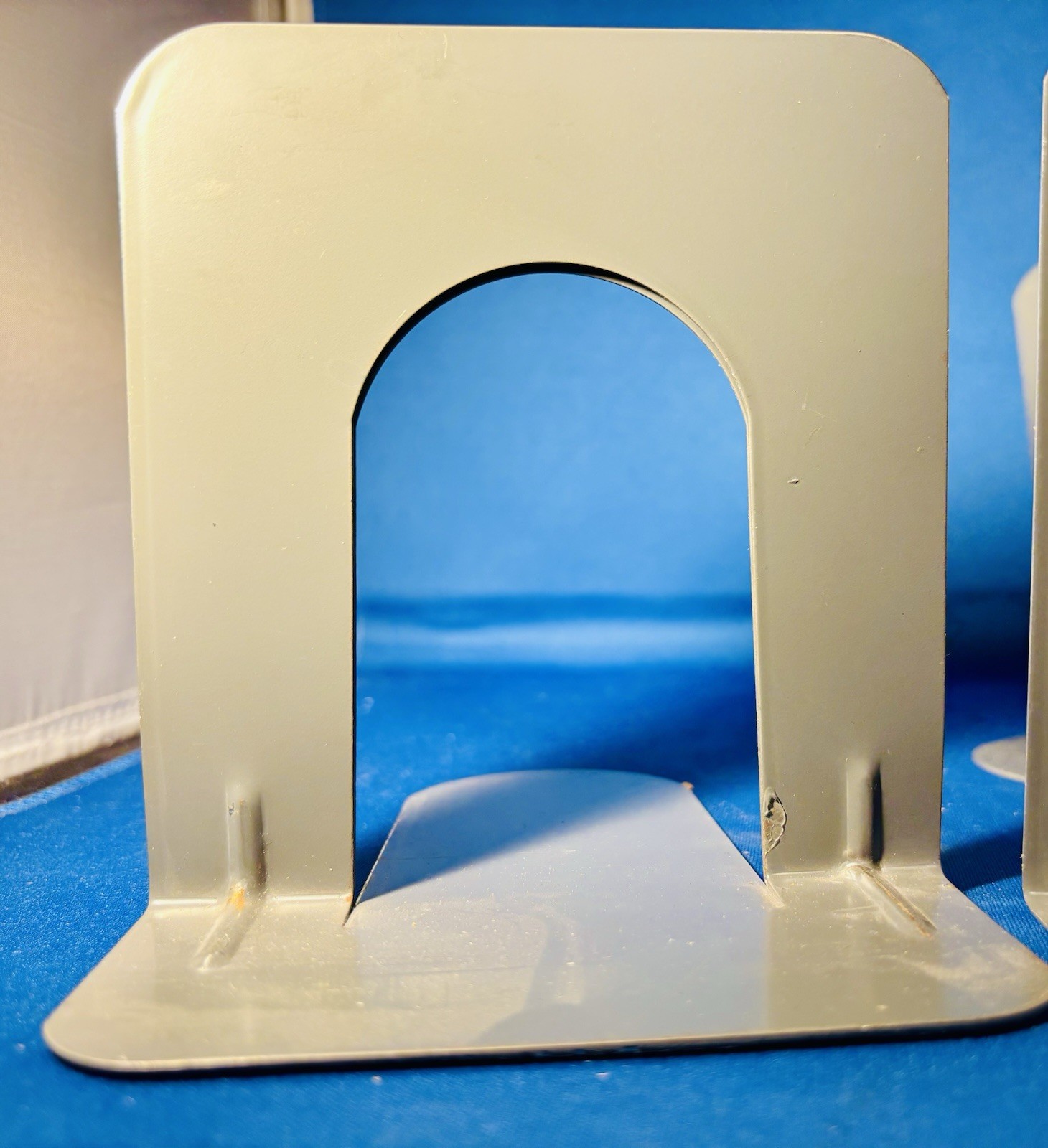 VTG Demco Mid Century Modern ✨Gray Steel Bookend 📖 Pair, 5\