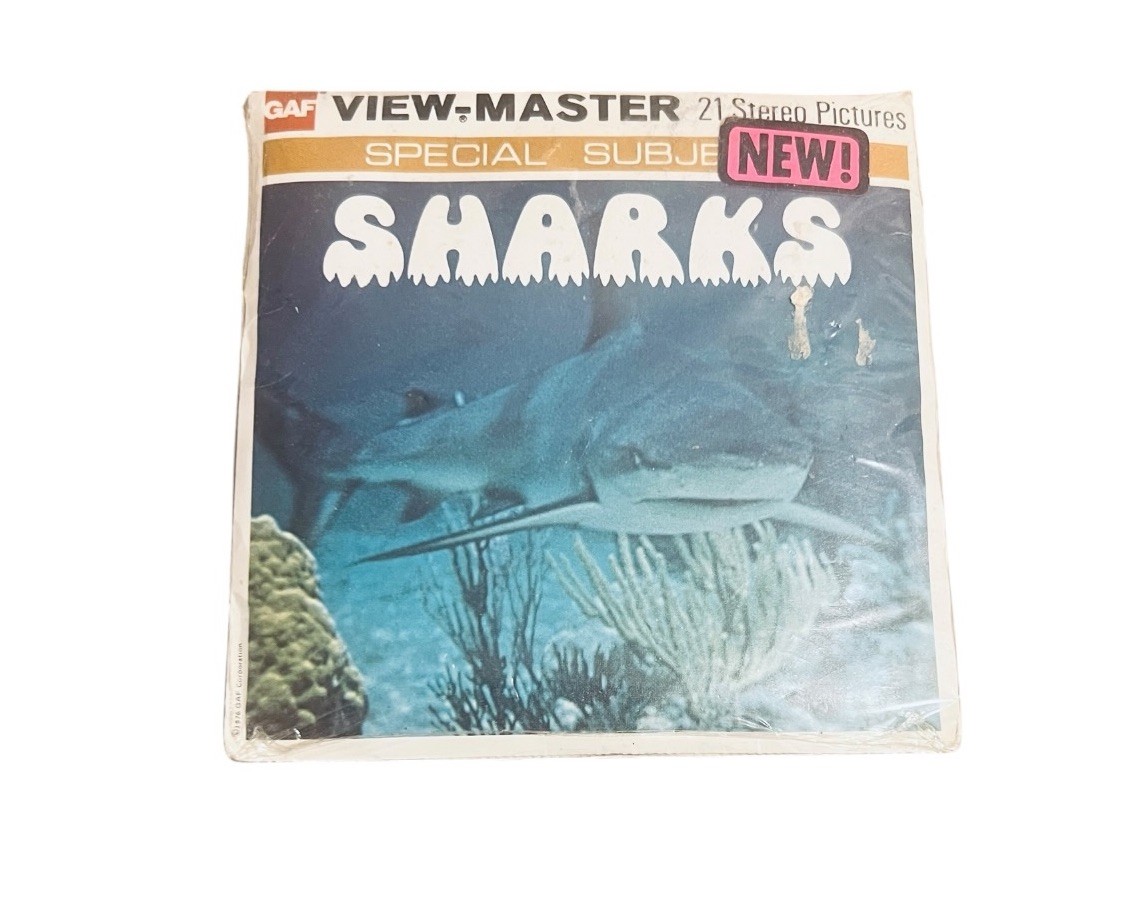 GAF View-Master Sharks B621 Sealed 3D Stereo 3 Reel Set Vintage 1976
