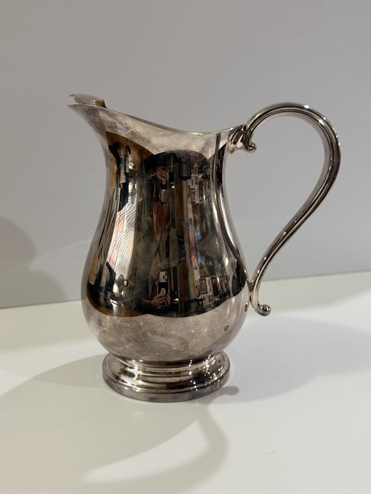Vintage Newport Gorham Silver-plate Water Pitcher with Ice Lip 9