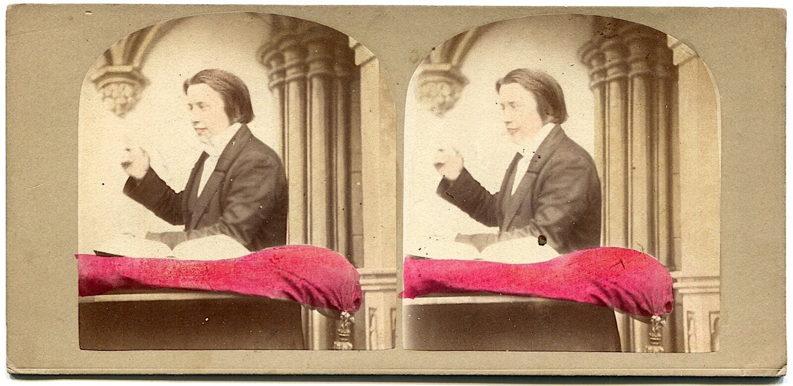 Rev. Charles H. Spurgeon Baptist Preacher 1850s Hand Tinted Stereoview Photo