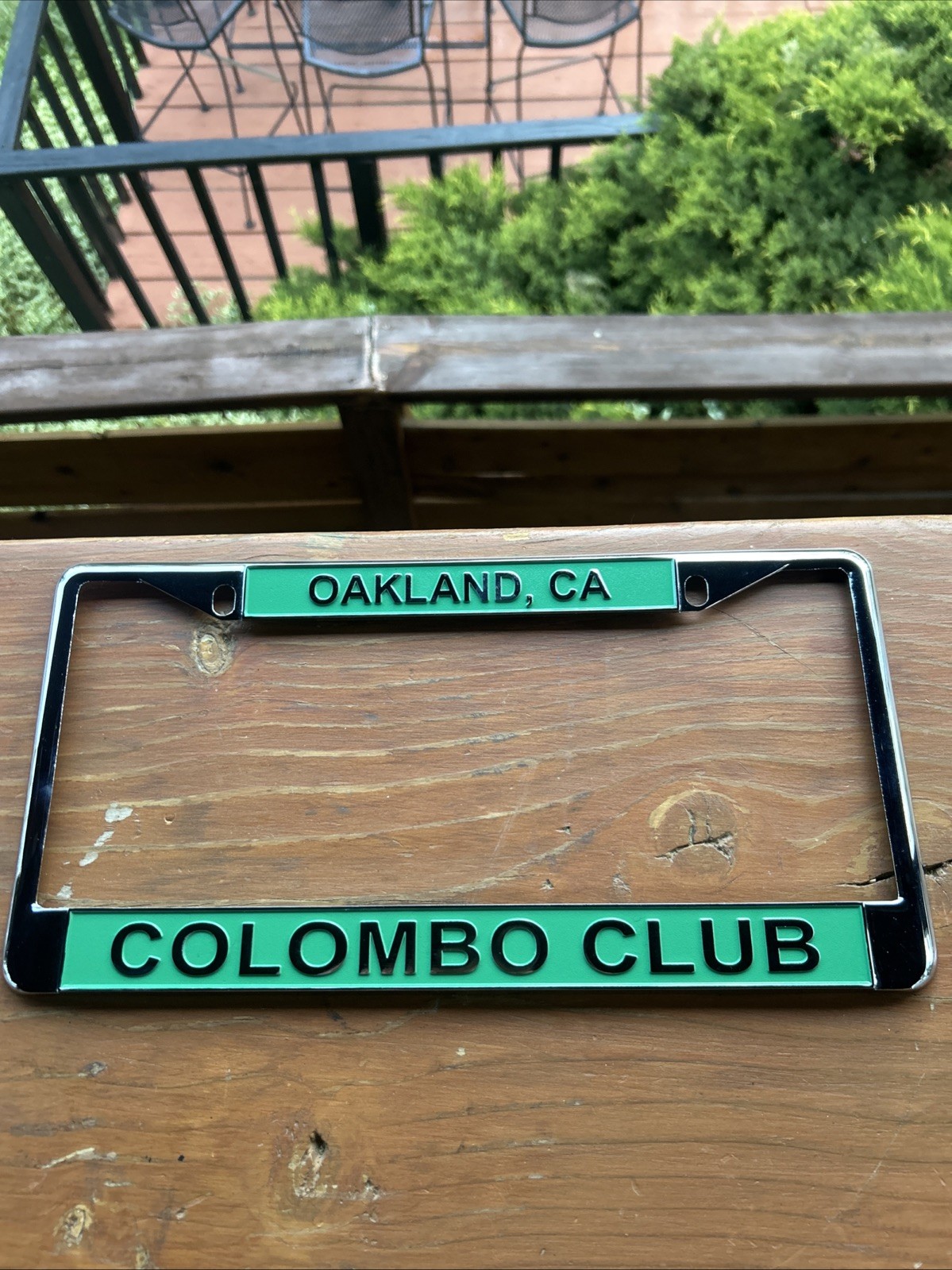 2004 Oakland California COLOMBO Club License Plate Frame NOS
