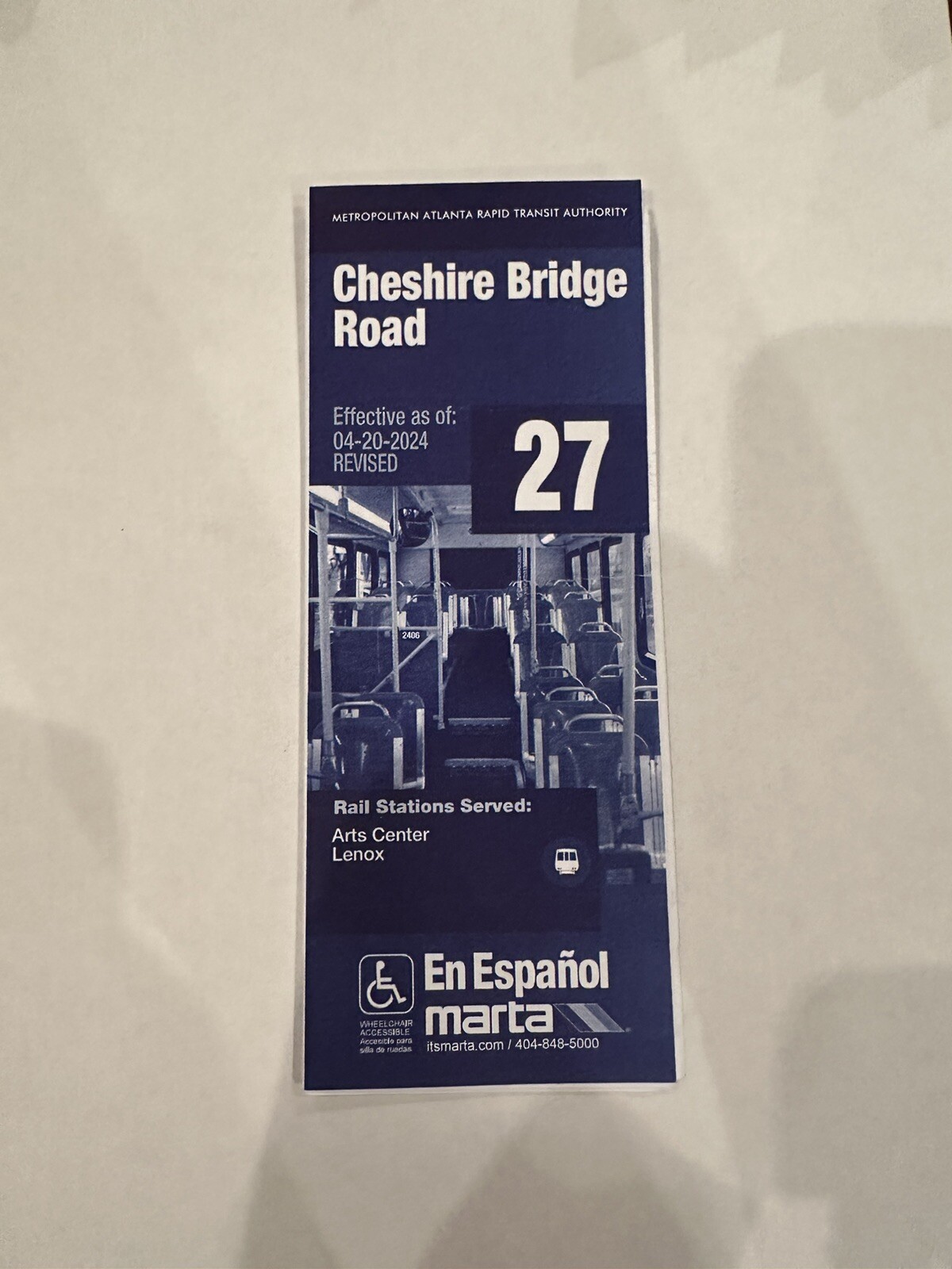 MARTA Bus Route 27 Map - Cheshire Bridge Road Schedule