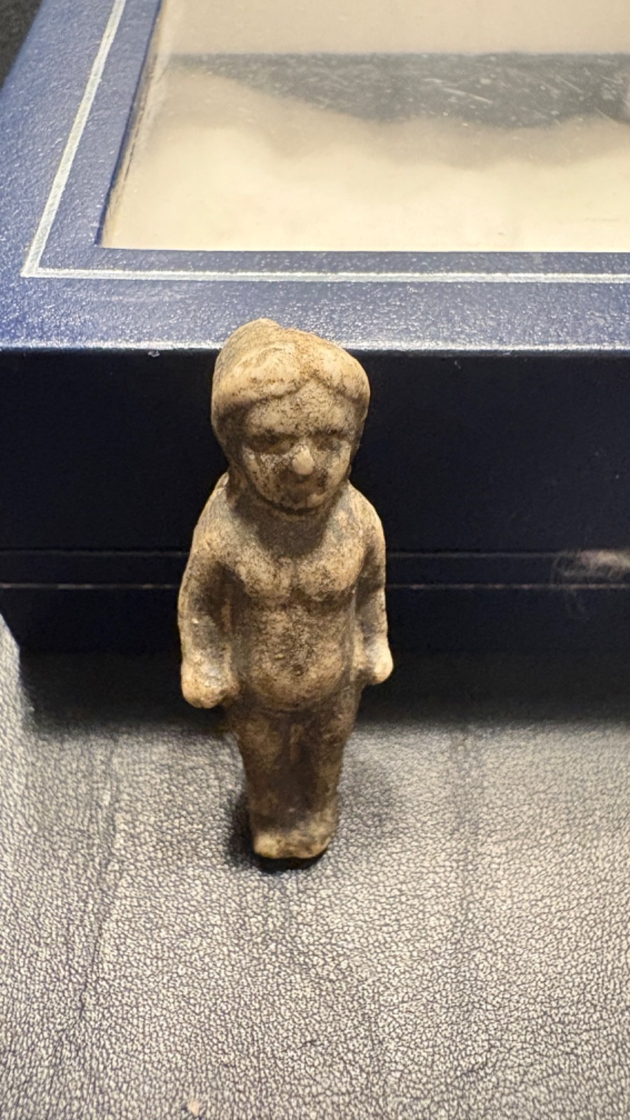 Tiny Vintage Dollhouse Boy Figure – Antique Bisque/Chalkware Miniature Figurine 