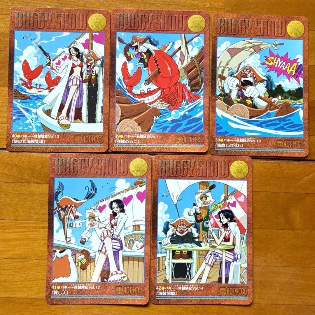 Vintage One Piece Carddass Visual Adventure Card Set 5 Cards Japan 
