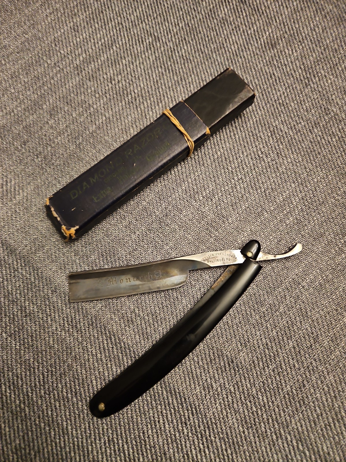 Vintage jenkins company hardware baltimore maryland straight razor with box