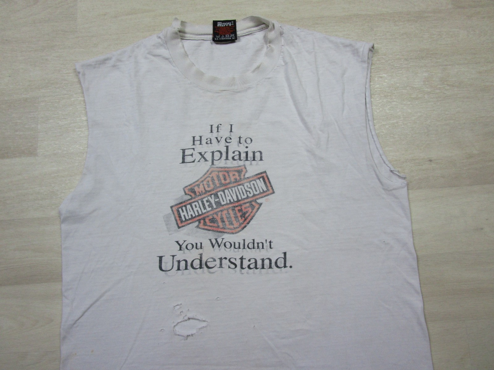 Vintage Harley Davidson Motorcycles T Shirt If I Have to Explain (L) Ohio Faded