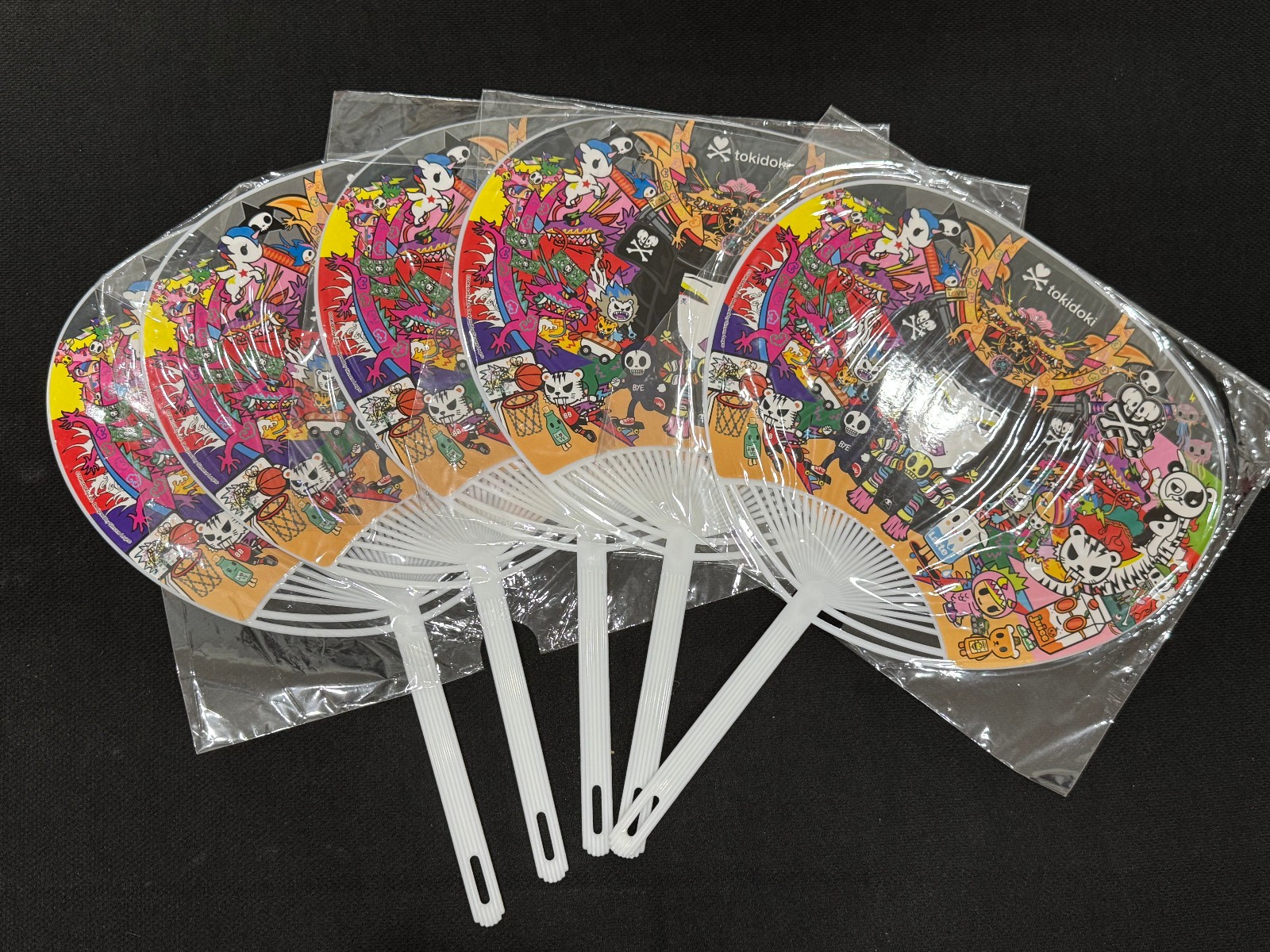 Tokidoki Simone Legno Promo Hand Fan Lot of 5 Convention Exclusive New