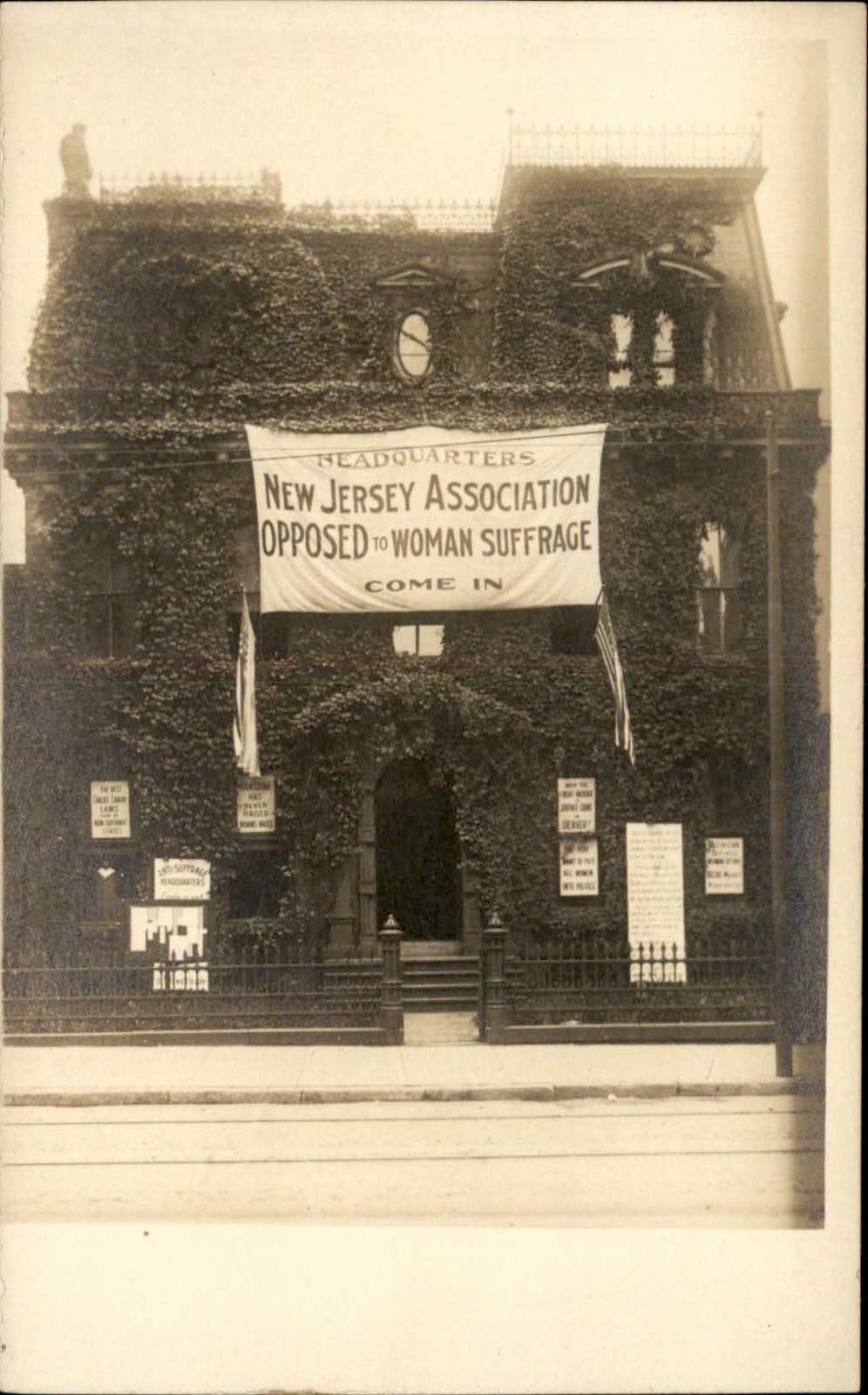 New Jersey Opposed Women's suffrage HQs c1910s Real Photo Postcard bhn